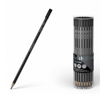 Чернографитный трехгранный карандаш с ластиком ErichKrause MEGAPOLIS HB (тубус 42шт)