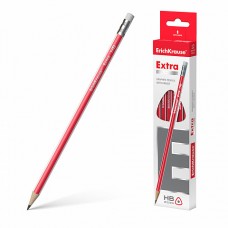 Чернографитный трехгранный карандаш с ластиком ErichKrause® Extra HB (кор. 12 шт.)