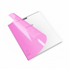Тетрадь ШУ с пластиковой обложкой Классика розовая, 12л А5+, CoverPrо Neon, линейка (блок 10шт.)
