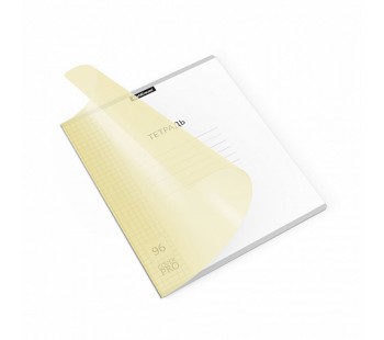 Тетрадь общая ученическая с пластиковой обложкой. Классика желтая, 96л А5+,CoverPrо Pastel, клетка
