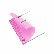 Тетрадь общая ученическая с пластиковой обложкой. Классика розовая, 96л А5+, CoverPrо Neon, клетка (блок 5шт)