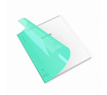 Тетрадь ШУ с пластиковой обложкой. Классика бирюзовая, 18л А5+, CoverPrо Vivid, клетка