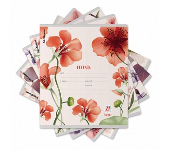 Тетрадь ШУ ErichKrause Mystic Flowers, 24 листа, клетка