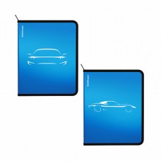 Папка для тетрадей на молнии пластиковая ErichKrause Ice Metallic Cars, A5+, синий, ассорти (в пакете по 4 шт.)