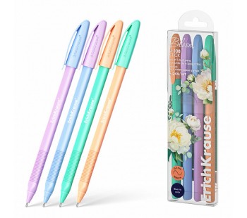Набор 4 ручки шариковые ErichKrause U-108 Stick Pastel Bloom 1.0, Ultra Glide Tech,синий