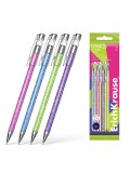 Набор 4 ручки шариковые ErichKrause ULTRA-20 Stick Glitter 0.7, Super Glide Tech,синий (в пакете)