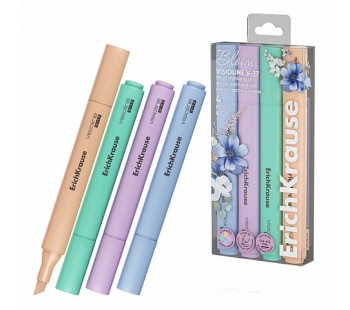 Набор 4 текстмаркера ErichKrause Visioline V-17 Pastel Bloom