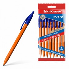 Ручка шариковая автоматическая ErichKrause® R-301 Orange Matic 0.7, цвет чернил синий (в пакете по 8 шт.)