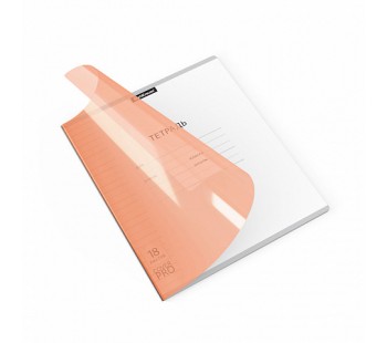 Тетрадь ШУ с пластиковой обложкой ErichKrause Классика CoverPrоNeon,оранжевый ,А5+,18л,линейка
