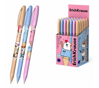 Ручка шариковая ErichKrause U-108 Stick Yummy 1.0, Ultra Glide Tech, синяя (кор.50шт)