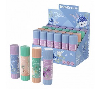 Клей-карандаш ErichKrause EasyStick Pastel Bloom, 19г, ассорти