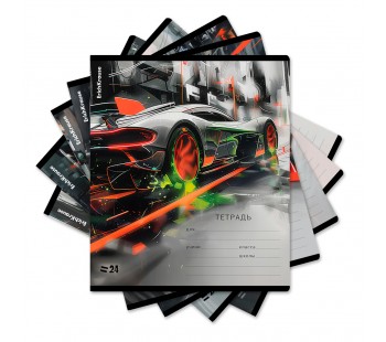 Тетрадь ШУ ErichKrause Adrenaline Speed 24 листа линейка (блок 10 шт.)