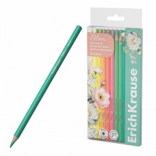 Цветные карандаши деревянные ErichKrause Pastel Bloom круглые, грифель 4 мм, 12 цветов