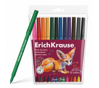 Фломастеры ErichKrause Safari Ultra Washable 12 цветов