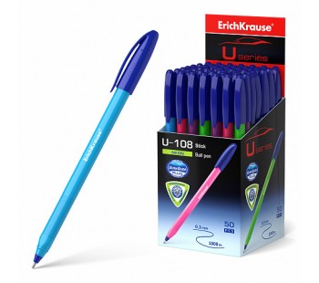 Ручка шариковая ErichKrause U-108 Stick Neon 1.0, Ultra Glide Technology, цвет чернил синий