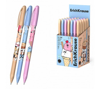 Ручка шариковая ErichKrause U-108 Stick Yummy 1.0, Ultra Glide Tech, черная (кор.50шт)
