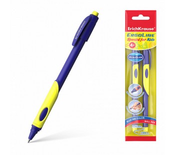 Ручка шариковая ErichKrause® ErgoLine® Kids, Ultra Glide Technology, синий (в пакете по 2шт.)