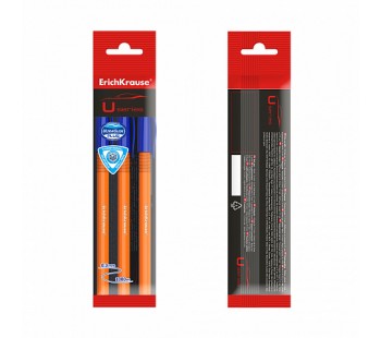 Ручка шариковая ErichKrause® U-108 Orange Stick 1.0, цвет чернил синий (в пакете по 3 шт.)