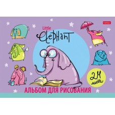 АЛЬБОМ для рисования 24л А4ф на скобе тиснение серия -Little Elephant-
