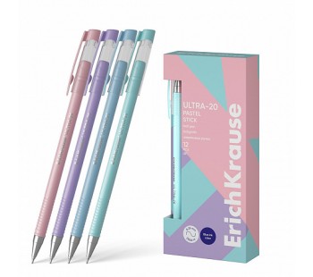 Ручка шариковая ErichKrause ULTRA-20 Stick Pastel 0.7, Super Glide Tech,синяя