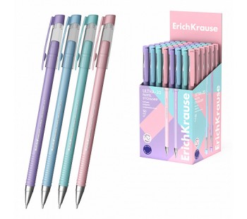 Ручка шариковая ErichKrause ULTRA-20 Stick Pastel 0.7, Super Glide Technology синяя (в коробке по 50 шт.)