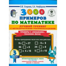 3000 примеров по математике. Лучший тренинг. Умножаем. Делим. Примеры с окошками. С методическими рекомендациями. 3 класс