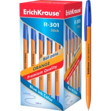 Ручка шариковая ErichKrause. R-301 Orange Stick 0.7. Синяя