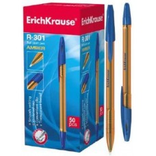Ручка шариковая ErichKrause. R-301 AMBER 0.7 Stick. Синяя