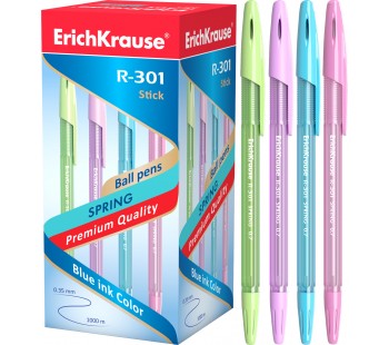 Ручка шариковая ErichKrause. R-301 Spring Stick 0.7. Синяя