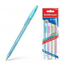 Ручка шариковая. ErichKrause. R-301 Spring Stick. 0,7. Цвет чернил синий. В пакете по 4 штуки