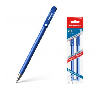 Ручка гелевая ErichKrause. G-Soft. Цвет чернил синий. Комплект из 2 штук