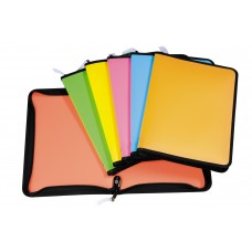 Папка пластиковая на молнии ErichKrause. Neon, A4 Ассорти