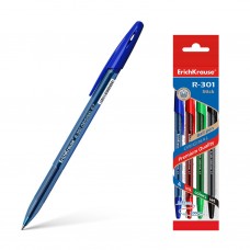 Ручка шариковая. ErichKrause. R-301 Original Stick. 0,7. Цвет чернил синий, черный, красный, зеленый (в пакете по 4 шт.)