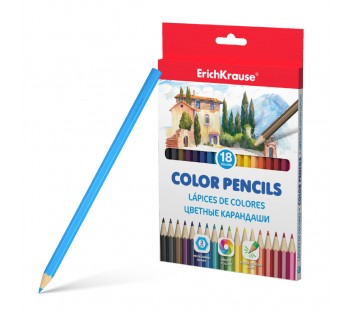 Цветные карандаши. ErichKrause. 18 цветов. Шестигранные