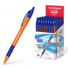 Ручка шариковая автоматическая. ErichKrause. U-209 Orange. Matic&Grip 1.0. Ultra Glide Technology. Синяя
