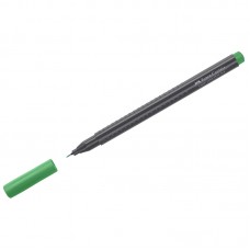 Ручка капиллярная. Faber-Castell. Grip Finepen. Изумрудно-зеленая. 0,4мм. Трехгранная