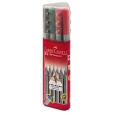 Капиллярные ручки Faber-Castell. Grip. 0,4 мм. 10 цветов в пластиковой тубе