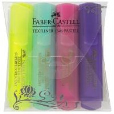 Текстовыделитель Faber-Castell. 1546 Pastel. 4 цвета в пластиковом футляре