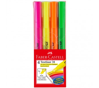 Набор текстовыделителей Faber-Castell 38. 1-5мм. 4 цвета