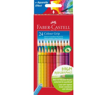 Цветные карандаши. Faber-Castell. Grip. С ластиком. 24 цвета