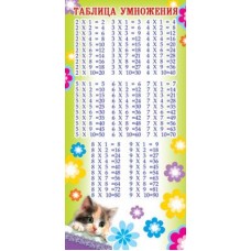 Котенок. Мини-таблица умножения. С расписанием на обороте
